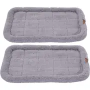 2x Paws & Claws Sherpa Crate/Carrier Cushion/Mattress Pet Dog 75x45cm Medium GRY