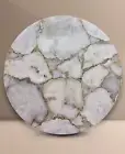 White Salt Agate Coffee Table, Agate Round Center Table, Handmade Furniture Deco