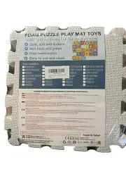 18 Pieces Foam Play Mat Interlocking Tiles Foam Floor Tiles Gray And White