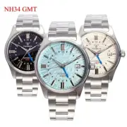 Elegance 200M Dive NH34A GMT Blue Black White 39mm Automatic Pilot Watches Men