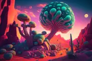 Psy Cacti UV tapestry, Blacklight Reactive, Psychedelic Tapestry Trippy DMT Art