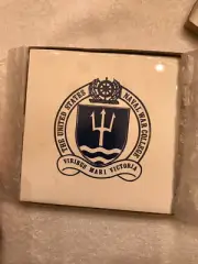 CERAMIC TILE TRIVET THE UNITED STATES NAVAL WAR COLLEGE VIRIBUS MARI VICTORIA