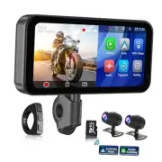 Portable Motorcycle DVR, 6.25" Wireless CarPlay & Android Auto Touch Screen