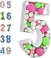 JoyBox Design 3FT Mosaic Balloon Frame Number 5 Marquee Light Up Numbers Pre-Cut Kit Thick Foam Board for Birthday Decoration