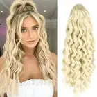 22 Inch Long Body Wavy Drawstring Ponytail Clip in Ponytail Extension Synthetic