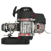 2 Stroke 49CC ENGINE MOTOR +TRANSMISSION MINI ATV QUAD SCOOTER Dirt POCKET BIKE