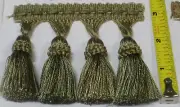 1 Yd Malabar Putty Single Tassel Fringe-Gimp Top, drapery upholstery sew craft