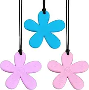 Wanheart 3 Pack Autism Teething Necklace Silicone Chew Toys,Sensory Chew Necklaces for Girls and Boys,for Autism, ADHD, Anxiety or SPD Chewing Fidgeting for Boys Girls Adults Chewer