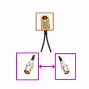 1x SMB to 2x IEC PAL HDTV Male/Female Antenna Y Splitter/Combiner Adapter cable