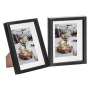 2x Black 8" x 10" 3D Box Photo Frames Ivory 5" x 7" Mount Craft Shadow Picture