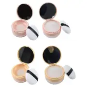 Empty Loose Case with Puff, Reusable Plastic Makeup Jar Holder with Mirror