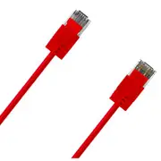 Cruxtec Cat6A Ultra Slim Ethernet Cable - 1m - Red [RF6A-010-RD]