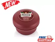 PRORASO Shaving Soap In A Bowl 150ml Red Nourishing For Thick & Coarse Beards