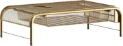 Ryder Gold Mesh Metal Desktop Monitor Stand Riser with Organizer Drawer and Side
