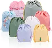 [KUAOOAUK] 8 PCS Packing Organiser Drawstring Bags for Travel, Luggage Bag Toiletry Makeup Cosmetic Pouch(Color Random)