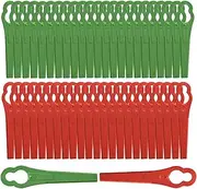 Paifeancodill Replacement Plastic Blades Sets for Cordless Grass Trimmer-100 Pcs Machine Trimmer Blades Replacement Grass Trimmer Blades for Cordless Lawnmower Garden Lawn Mower/Cutter Whipper Snipper