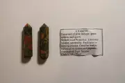 Unakite Polished Wands 2 pcs 1.6 oz, Pink Feldspar / Green Epidote / Quartz