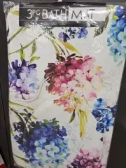 Home Trendz 3pc Floral Bath Mat Set For Home And Office