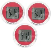 LALADEFIEE 3pcs Mini Stick Motorcycle Clocks Durable Digital Clock for Car Accurate Display for Bikes Offices Lockers Easy Installation