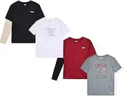 [Hind] 4-Pack Boys Youth Quick-Dry Breathable Performance Active Athletic T Shirts