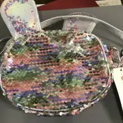 Holographic Sequin Glitter Rabbit Purse w/ Ears Silver CAT & JACK FASHION BUNNY