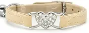 CHUKCHI Heart Bling Cat Collar with Safety Belt and Bell 8-11 Inches