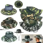 4 Pc Outdoor Boonie Bucket Hat Army Military Camo Fishing Hunting Snap Brim Mesh