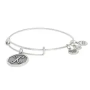 NEW Alex and Ani Initial X Bracelet - Silver Toned Monogram Letter Adjustable