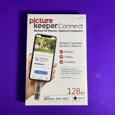 Picture Keeper Connect 128 GB Backup for iPhone, iPad, & Android - Brand New