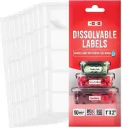 MESS Dissolvable Labels for Food Containers - 50/Pack - 1x2 in