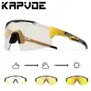 Kapvoe Photochromic Cycling Glasses MTB Adjustable Nose Support Myopia Frame Spo