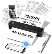iDPRT MT610pro Portable Thermal Printer, Bluetooth Inkless Printer for Travel, Mobile Printer for Vehicles, Office, Home, School, Compatible with iOS, Android, Tablet & Laptop - Black