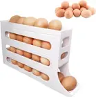 Egg Holder for Fridge, New Automatic Scrolling Egg Rack Holder, Space-Saving Egg