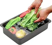 Outdoor Sink, Stainless Steel Portable Camping Basin 36.5x25x10.3cm, Multipurpose Dishpan with Drain Plug for Laundry, Travel, Picnic and BBQ, 201 Stainless Steel, ABS