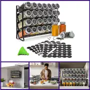 Spice Rack with 28 Spice Jars Organizer for Cabinet Spice Jars with Labels Chalk