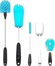 Bottle Cleaning Brush Set 6 Pack, Long Handle Cleaner, Multipurpose Washer, Container Scrubber, Wine Decanter, Narrow Cup, Pipes, Tumbler, Sinks, Cup Cover