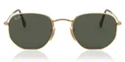 Ray-Ban RB3548N Hexagonal Metal Flat Lenses 001 Men's Sunglasses Gold Size 51