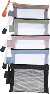 LALADEFIEE 5pcs Mini Mesh Pouches with Zipper Portable Travel Makeup Bag Small Toiletry Organizer for Cosmetics Skincare Lightweight Design for Home Office and Travel