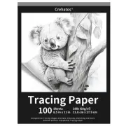 8.5" x 11" Tracing Paper, Translucent Tracing Pad, 100 Sheets 38lb/60gsm Vell...