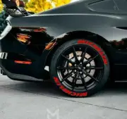 Tire Lettering fits MICHELIN red permanent Stickers 14"-24" 8xpcs Kit 1.25"