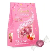 Lindt LINDOR Strawberries and Cream White Chocolate Candy Truffles 15.2oz