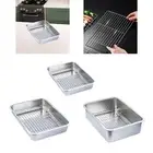 Oven Tray Pan with Rack Stainless Steel Baking Pan for Food Grilling Dessert