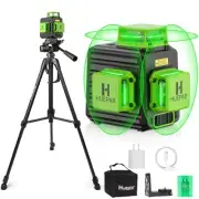 360° Laser Level with 47" Tripod, 3x360 High Brightness Self-Leveling Green L...