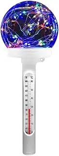 Roarrter Pool Thermometer Floating Pool Thermometer with LED Floating Light for Outdoor and Indoor Swimming Pools and Spas