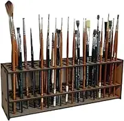 THJOPOKEEL Wooden Paint Brush Holder Stand, Paintbrush Organizer Rack, Paintbrush Holder, 67 Hole Artist Wood Paint Brush Storage Rack Pens Watercolor Brush Art Organizer For Paint Brushes And Markers
