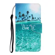 For Huawei Y9 2019 3D Colored Drawing Horizontal Flip PU Leather Case with Holder & Card Slots & Wallet(Coconut Tree)
