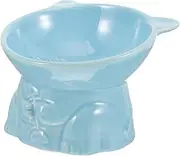 Toddmomy Pet Ceramic Bowl Cat Bowl Food Bowls for Indoor Cats Raised Tilted Cat Food Bowls Cat Elevated Bowls Pet Food Bowls Cat Water and Food Bowl Kitten Food Bowl Ceramics Sky-Blue