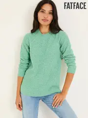 FatFace Ella Mint Green Textured Jumper (E82288) | $114