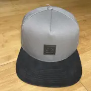 DC Shoes Gray Black Suede Smoke Steel Skate A-Frame Trucker Snapback Hat Cap