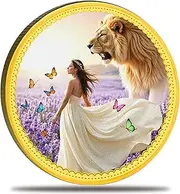 God is Within Her She Will Not Fall Challenge Coin - Inspirational Christian Pocket Token, Zinc Alloy Medallion, Clover Charm Wallet Coin, Psalm 46:5 Scripture Gift for Strength and Faith